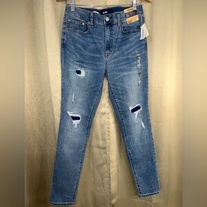 Aero High Rise Jegging Skinny Rip Repair Blue Stretch Womens Sz 10